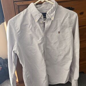 Ralph Lauren White and Blue Striped Shirt